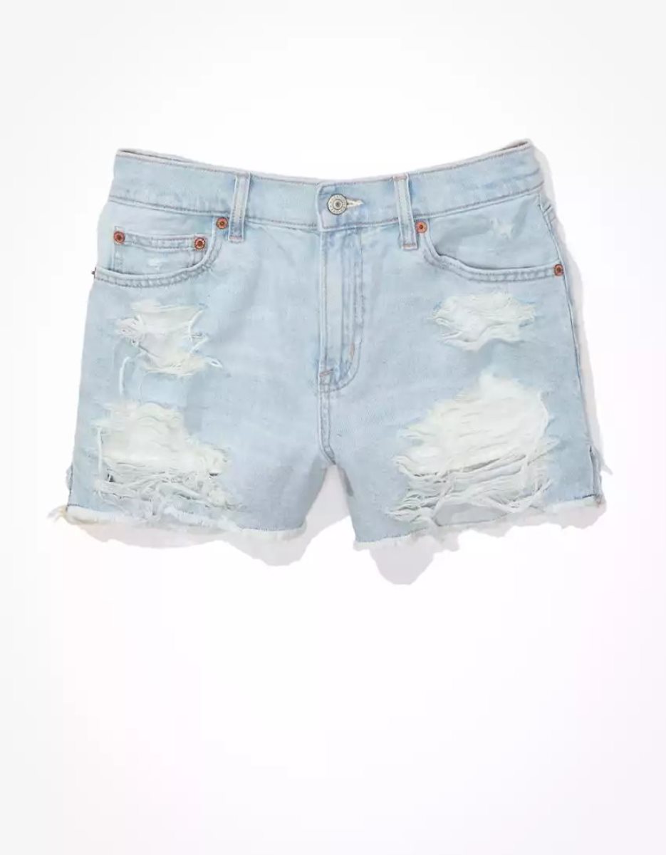 Shorts American Eagle AE Strigid Denim '90s Boyfriend Indigo Clair Femme | CUC-61718803